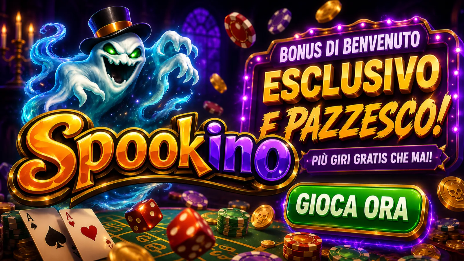Spookino kasino – tervetuliaisbonus 100 % 500 € asti + 200 ilmaiskierrosta